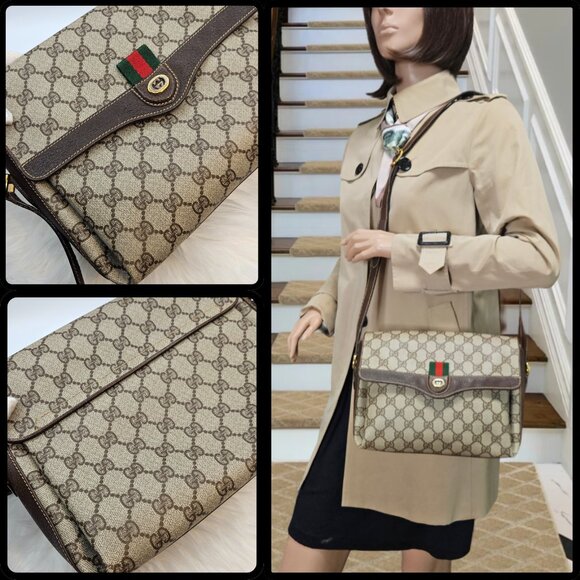 Gucci Web Sherry Line PVC Shoulder Bag - Picture 10 of 17